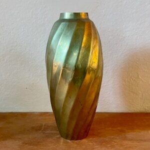 Vintage Brass Vase Twist Design 7"